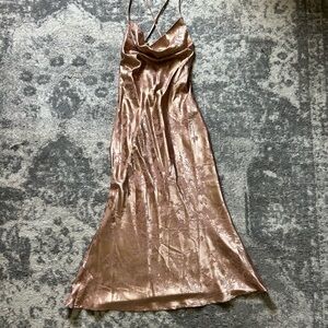 CIDER - Champagne/gold midi dress